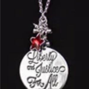Paparazzi Silver and Red Heart “Liberty and Justice for All” Necklace